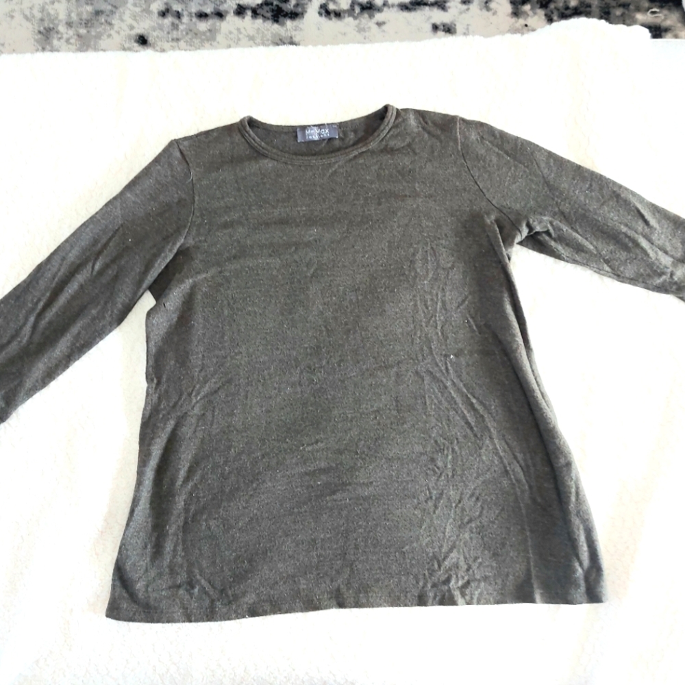 Mr. Max Dark Heather Green 3/4 Sleeve Top.